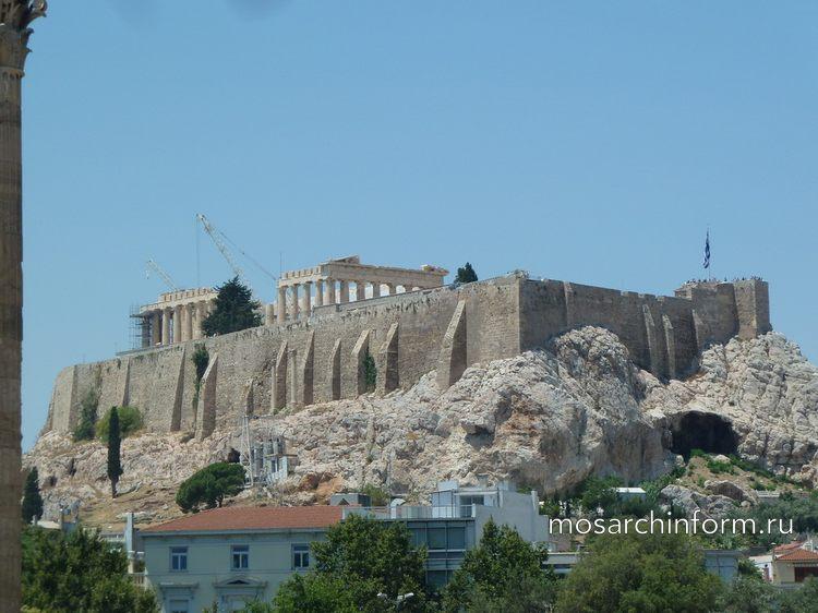 Архитектура Древней Греции - Акрополь и реконструируемый Парфенон в Афинах