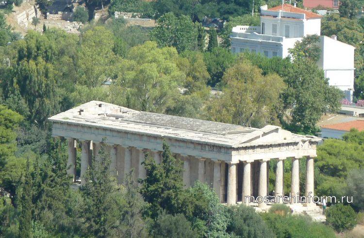 Храм Гефеста, Афины является хорошо сохранившимся храмом, пример периптера с шестью колоннами