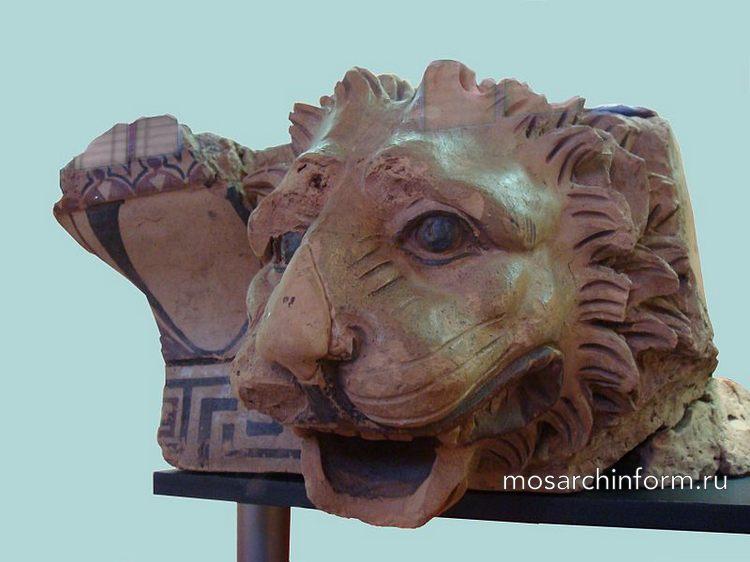 Архитектура Древней Греции - украшения - Горгулья в форме львиной головы
