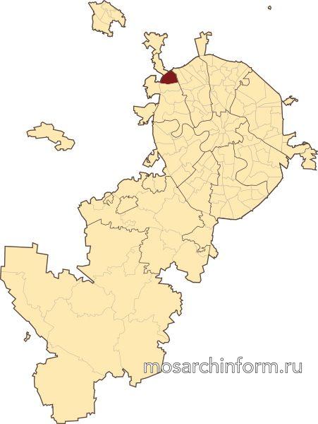 Северное Тушино, район Москвы на карте